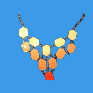 Coral color metal Statement Necklace VGC